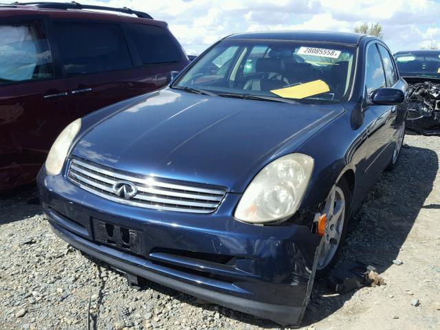 JNKCV51E64M603280 - 2004 INFINITI G35 BLUE photo 2