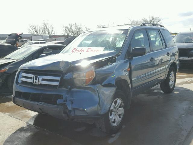 5FNYF18167B025467 - 2007 HONDA PILOT LX BLUE photo 2