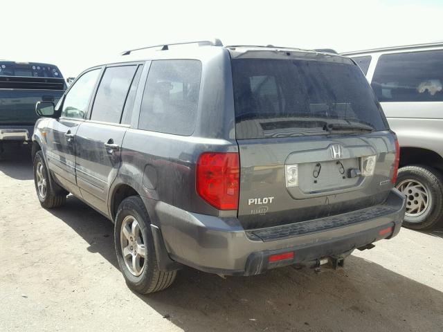 2HKYF187X7H519479 - 2007 HONDA PILOT EXL GRAY photo 3