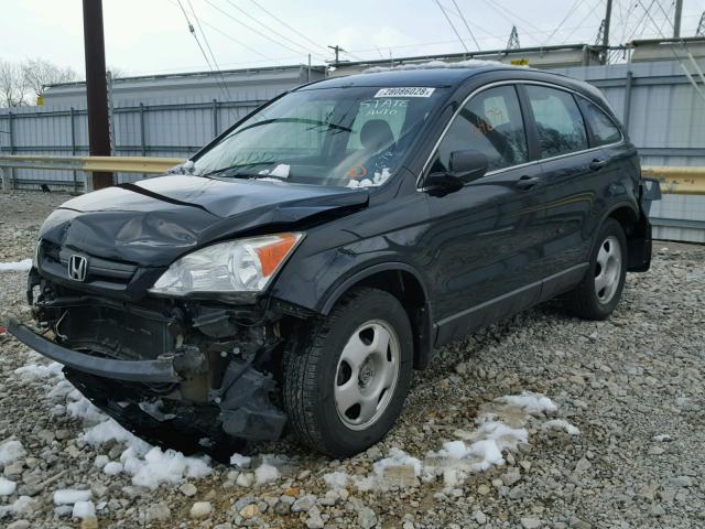 3CZRE38399G700532 - 2009 HONDA CR-V LX BLACK photo 2