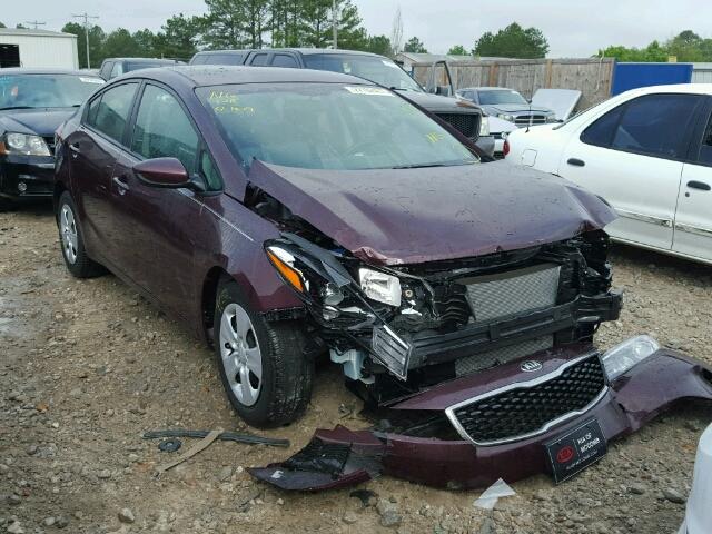 3KPFK4A79HE015848 - 2017 KIA FORTE LX BURGUNDY photo 1