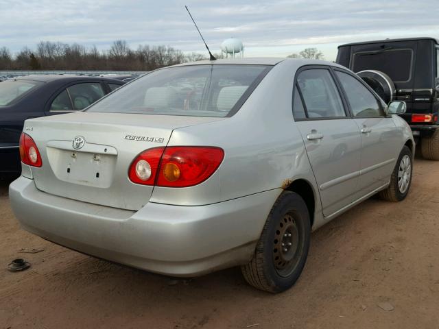 2T1BR32E53C068197 - 2003 TOYOTA COROLLA CE SILVER photo 4