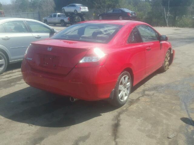 2HGFG12817H522870 - 2007 HONDA CIVIC EX RED photo 4