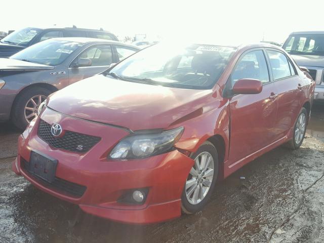 1NXBU4EE8AZ246177 - 2010 TOYOTA COROLLA BA RED photo 2