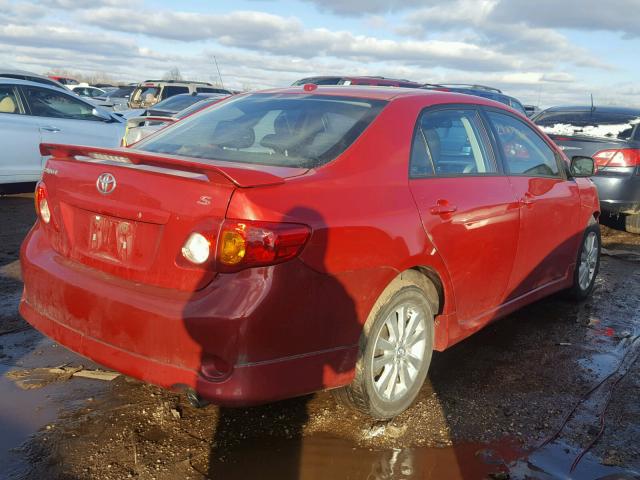 1NXBU4EE8AZ246177 - 2010 TOYOTA COROLLA BA RED photo 4