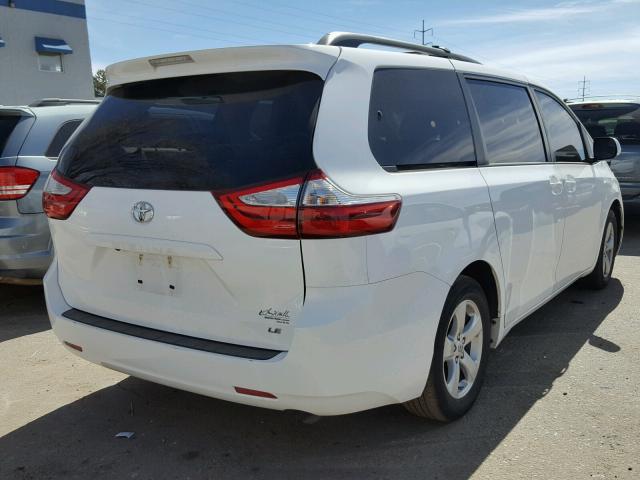 5TDKK3DC8FS608055 - 2015 TOYOTA SIENNA LE WHITE photo 4