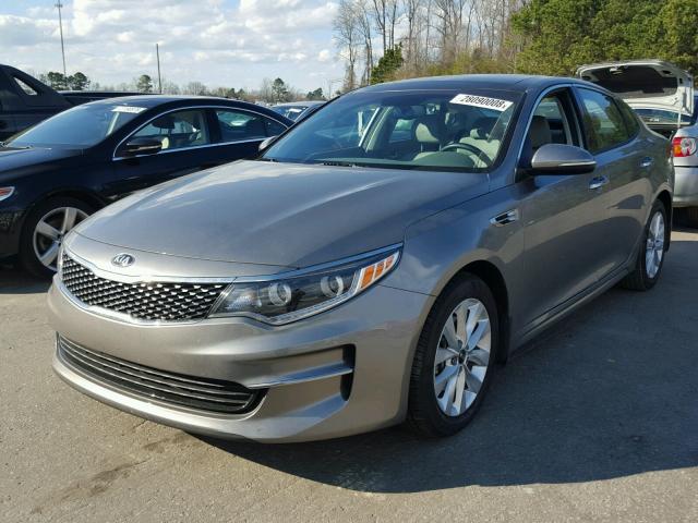 5XXGU4L37GG058213 - 2016 KIA OPTIMA EX GRAY photo 2