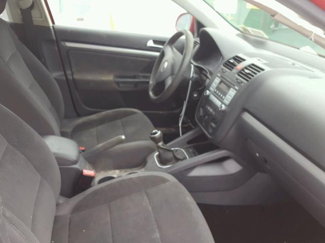 3VWJZ71K79M005979 - 2009 VOLKSWAGEN JETTA S 红色 照片 5