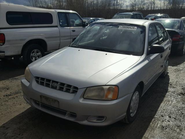 KMHCG45C41U218113 - 2001 HYUNDAI ACCENT GL SILVER photo 2