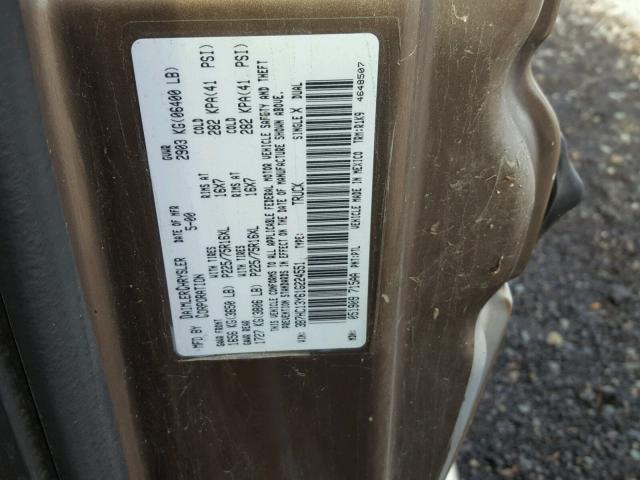 3B7HC13Y61G224551 - 2001 DODGE RAM 1500 BROWN photo 10