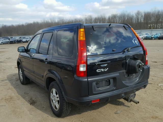 JHLRD78892C035607 - 2002 HONDA CR-V EX BLACK photo 3