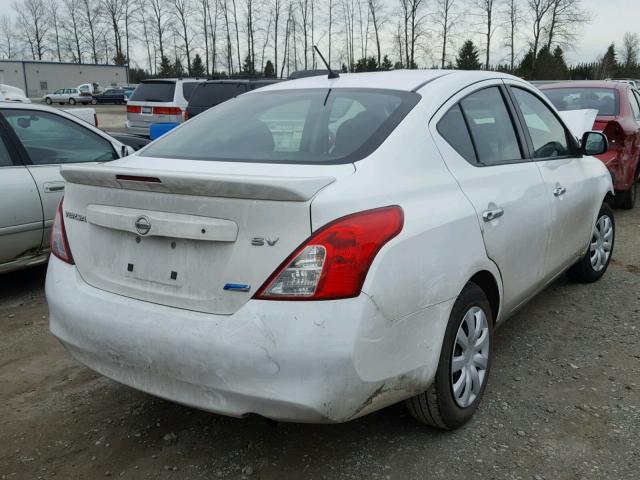 3N1CN7AP6DL826740 - 2013 NISSAN VERSA S WHITE photo 4