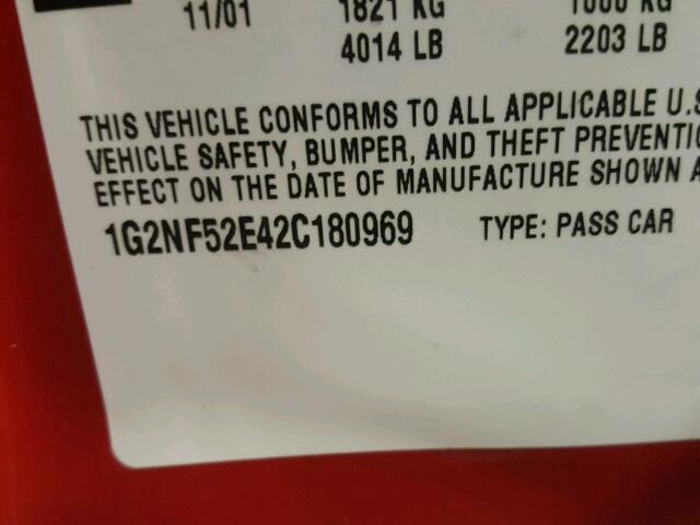 1G2NF52E42C180969 - 2002 PONTIAC GRAND AM S Qırmızı foto 10