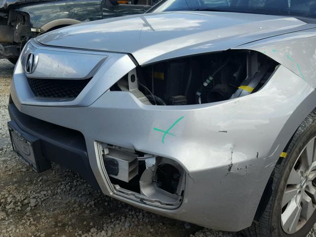 5J8TB1H26AA005154 - 2010 ACURA RDX SILVER photo 9