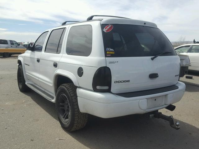 1B4HS28ZX1F518348 - 2001 DODGE DURANGO WHITE photo 3