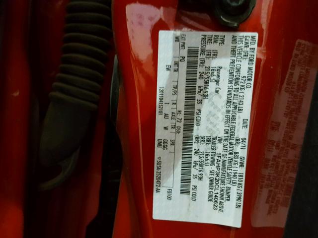 1FAHP3K20CL140623 - 2012 FORD FOCUS SE RED photo 10