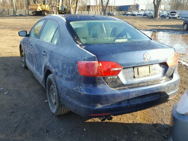 3VW2K7AJ0BM095899 - 2011 VOLKSWAGEN JETTA BASE ლურჯი ფოტო 3