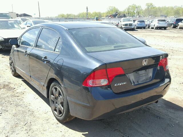 1HGFA16587L008969 - 2007 HONDA CIVIC LX BLACK photo 3