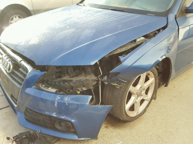 WAULF78K19N038263 - 2009 AUDI A4 2.0T QU BLUE photo 9