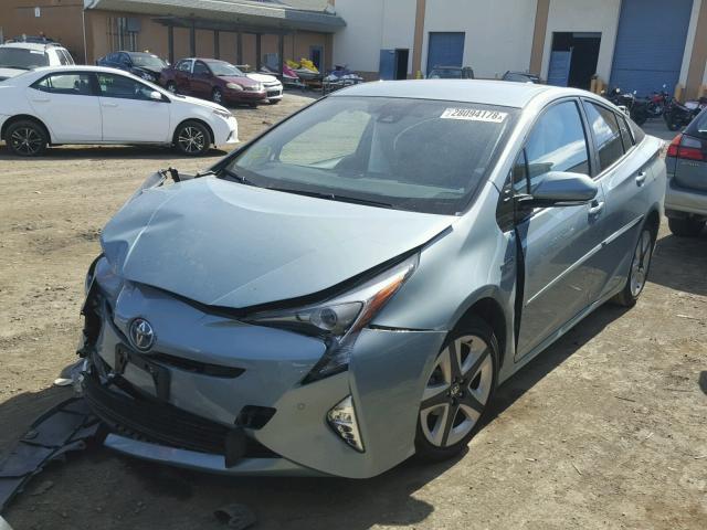 JTDKARFU0G3514427 - 2016 TOYOTA PRIUS BLUE photo 2