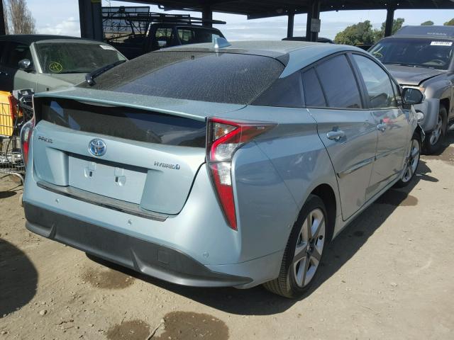 JTDKARFU0G3514427 - 2016 TOYOTA PRIUS BLUE photo 4