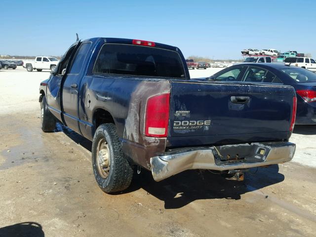 3D7KA28D53G711790 - 2003 DODGE RAM 2500 S BLUE photo 3