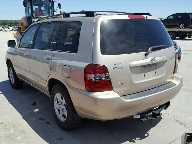 JTEGP21AX40033330 - 2004 TOYOTA HIGHLANDER TAN photo 3