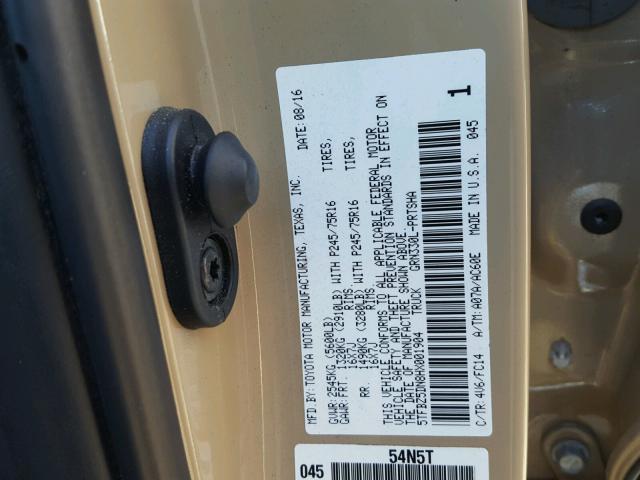 5TFBZ5DN8HX001904 - 2017 TOYOTA TACOMA DOU TAN photo 10