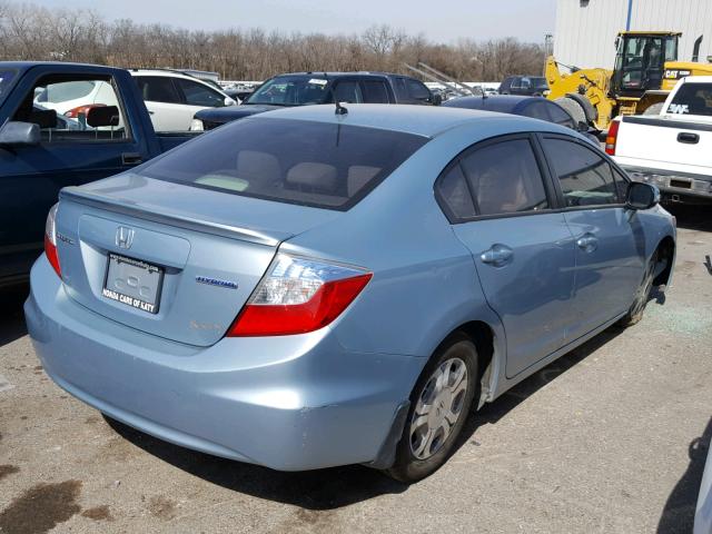 JHMFB4F27CS005997 - 2012 HONDA CIVIC HYBR BLUE photo 4