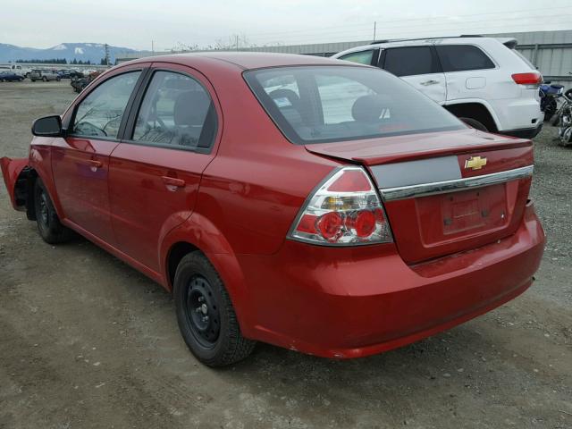 KL1TD5DE3BB124752 - 2011 CHEVROLET AVEO LS RED photo 3