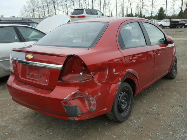 KL1TD5DE3BB124752 - 2011 CHEVROLET AVEO LS RED photo 4