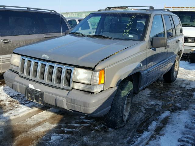 1J4GZ48S4WC342781 - 1998 JEEP GRAND CHER GRAY photo 2