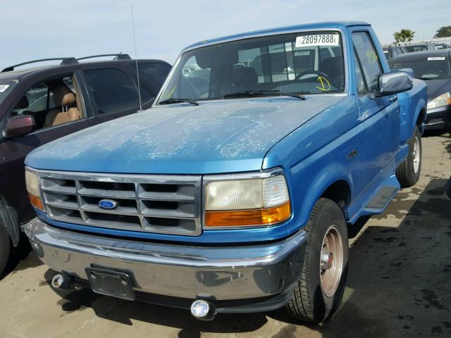 1FTCF15Y5PKA91619 - 1993 FORD F150 BLUE photo 2