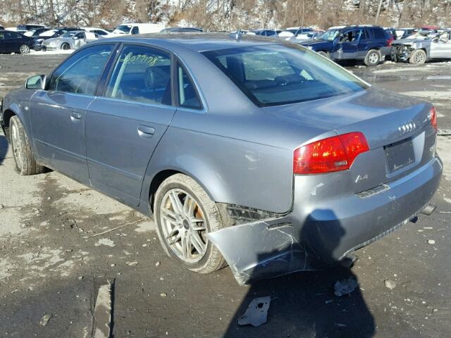 WAUDF78E77A114667 - 2007 AUDI A4 2.0T QU GRAY photo 3