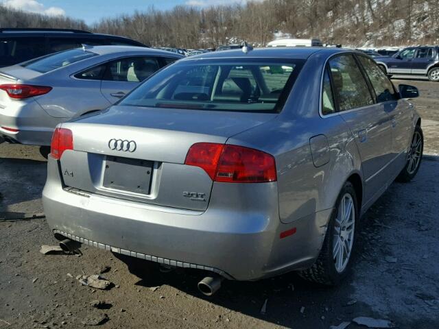 WAUDF78E77A114667 - 2007 AUDI A4 2.0T QU GRAY photo 4