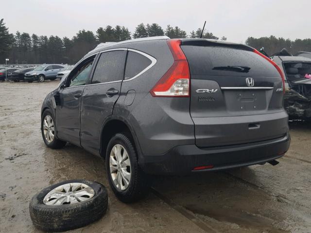 5J6RM4H74CL032239 - 2012 HONDA CR-V EXL GRAY photo 3