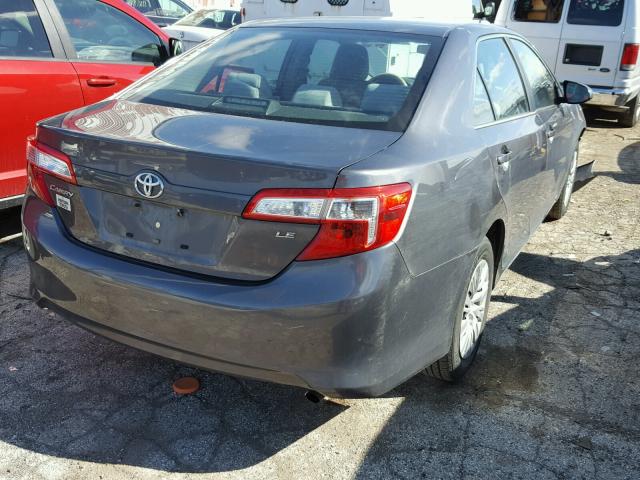 4T4BF1FK3DR290207 - 2013 TOYOTA CAMRY L GRAY photo 4