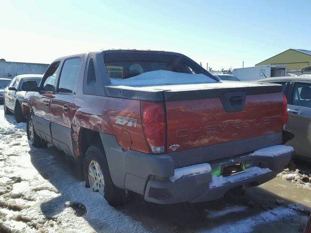 3GNEK13T12G125929 - 2002 CHEVROLET AVALANCHE ORANGE photo 3