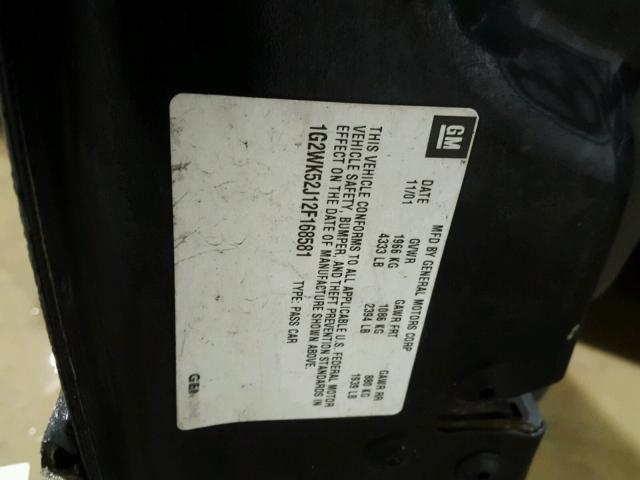 1G2WK52J12F168581 - 2002 PONTIAC GRAND PRIX შავი ფოტო 10