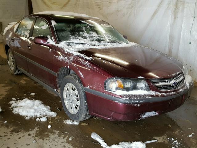 2G1WF52E239211461 - 2003 CHEVROLET IMPALA MAROON photo 1