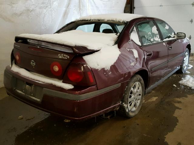 2G1WF52E239211461 - 2003 CHEVROLET IMPALA MAROON photo 4