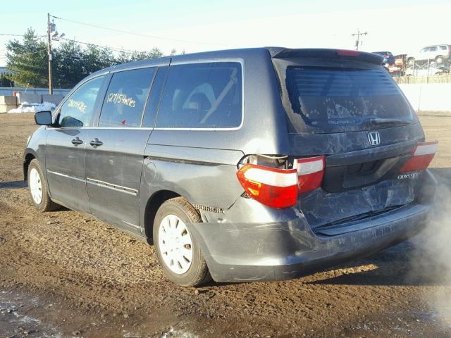 5FNRL38275B111661 - 2005 HONDA ODYSSEY LX GRAY photo 3