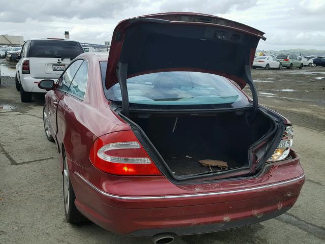 WDBTJ75J25F133544 - 2005 MERCEDES-BENZ CLK 500 RED photo 3