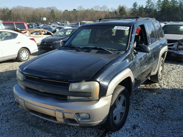 1GNDS13S222393335 - 2002 CHEVROLET TRAILBLAZE BLACK photo 2