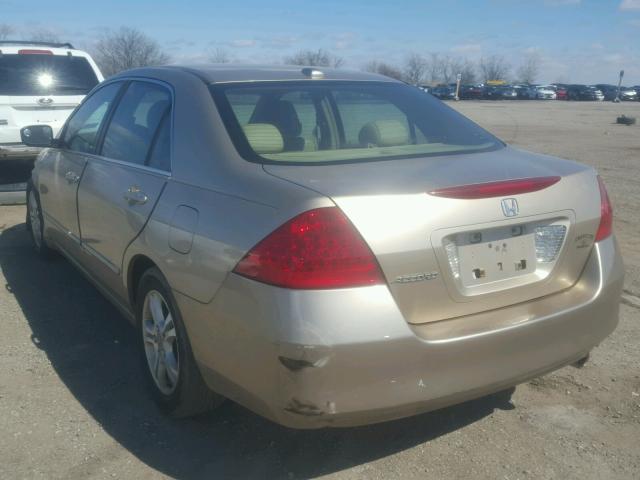 1HGCM56867A118989 - 2007 HONDA ACCORD EX GOLD photo 3