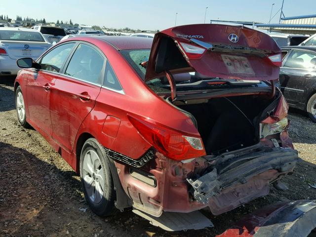 5NPEB4AC0EH813364 - 2014 HYUNDAI SONATA GLS RED photo 3