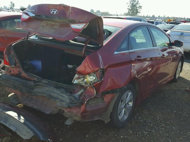 5NPEB4AC0EH813364 - 2014 HYUNDAI SONATA GLS RED photo 4