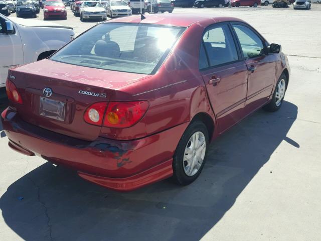 1NXBR32E14Z271099 - 2004 TOYOTA COROLLA CE MAROON photo 4