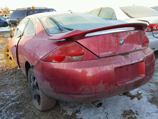 1ZWFT61L1Y5647883 - 2000 MERCURY COUGAR V6 RED photo 3