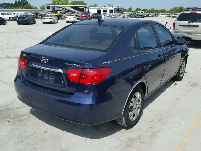 KMHDU4AD5AU898597 - 2010 HYUNDAI ELANTRA BL BLUE photo 4